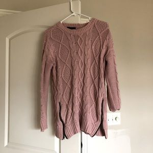 Forever 21 pastel pink cable knit sweater
